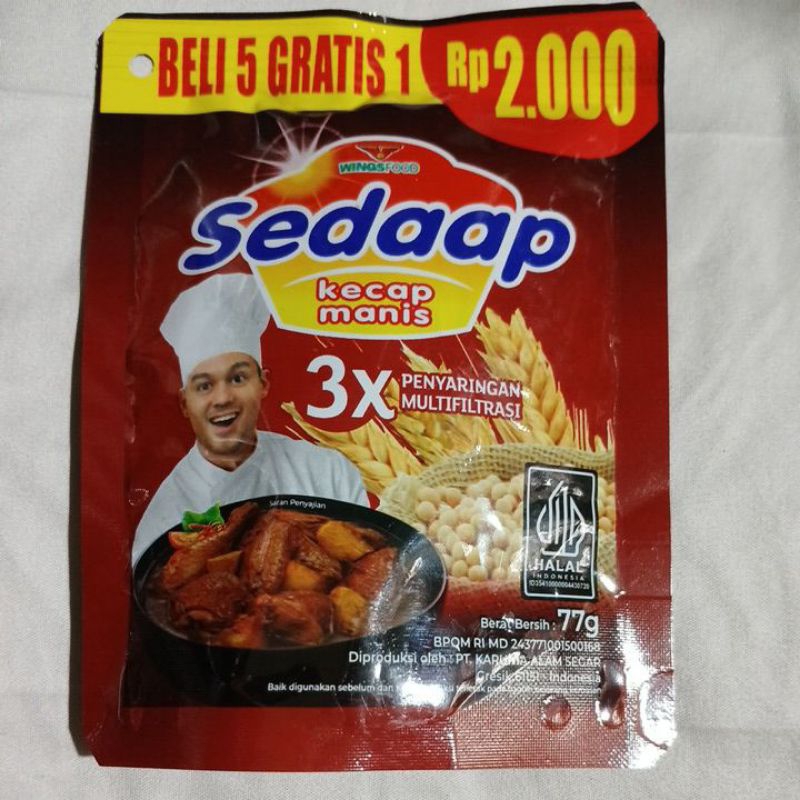 

Kecap manis sedap 77g (Beli 5 gratis 1)