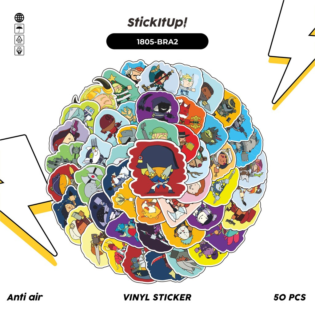 

COD✨ 50 Pcs Stiker Pack BRAWLHALL4 CHARACTER MIX 02 Lucu Aesthetic Vynil Waterproof untuk Freebies Sticker Buku Journal Casing HP Laptop