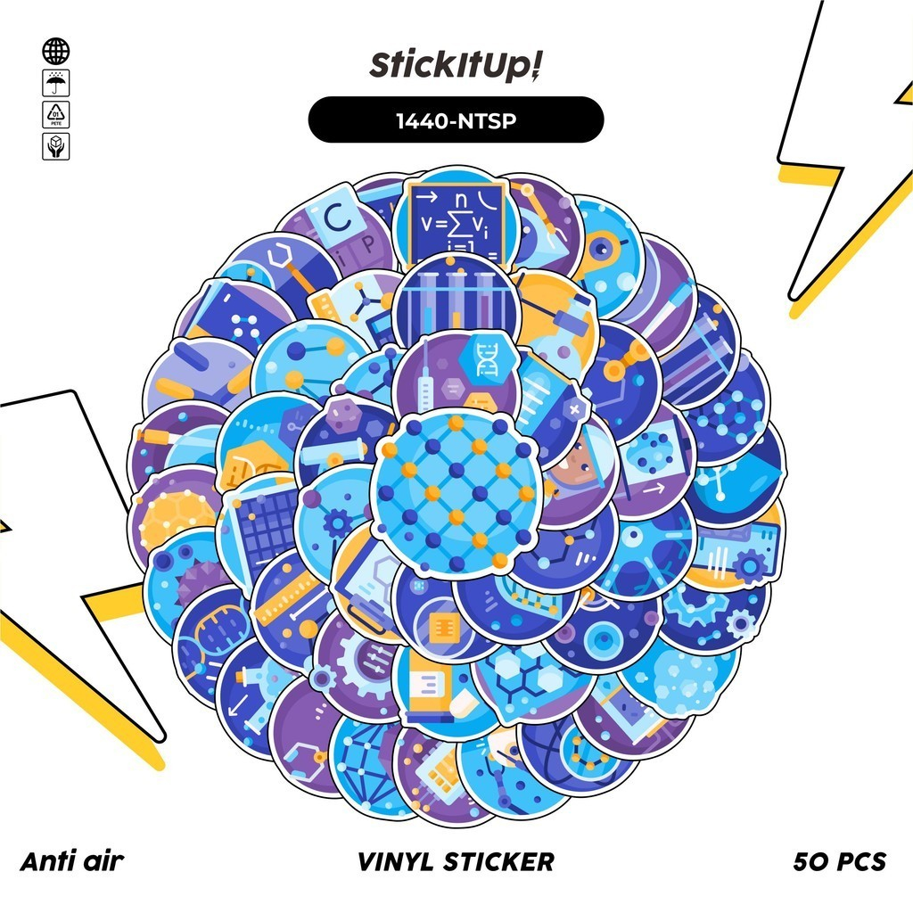 

COD✨ 100 Pcs Stiker Pack Nano Technology Lucu Aesthetic Vynil Waterproof untuk Freebies Sticker Buku Journal Casing HP Laptop