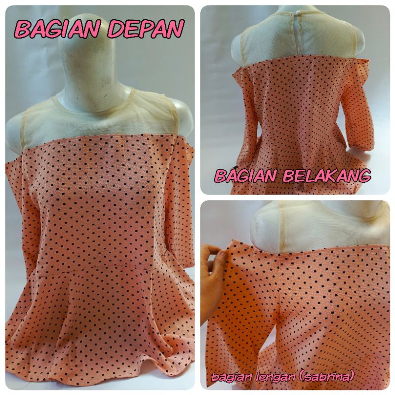 pakaian remaja wanita polkadot model sabrina