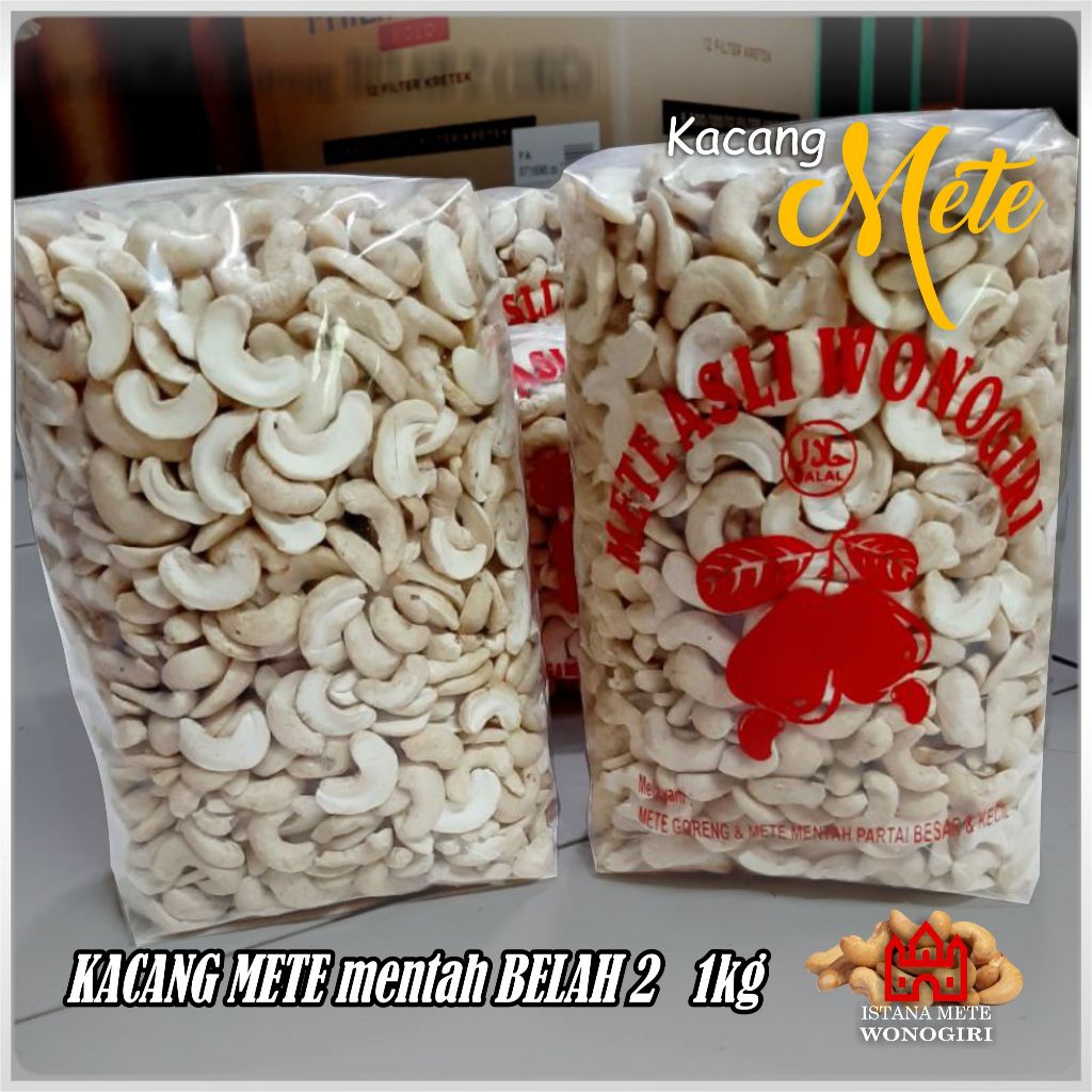 

Kacang mete MENTAH 1kg BELAH 2 , kacang mede Super premium MENTAH belah dua 1kg