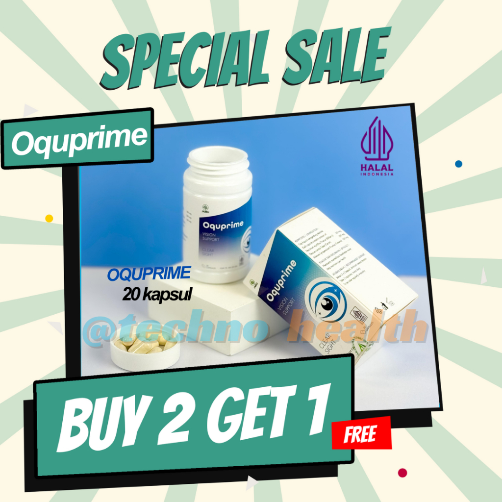 TEKNOHEALTH Oquprime Herbal Mata Original 20 Kapsul (3 botol)