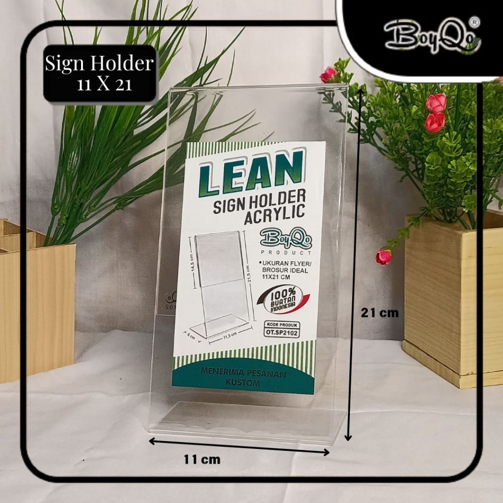 

BoyQo Tempat Brosur Akrilik Ukuran 11 x 21 1 Sisi | Tent Holder | Tempat QR Code