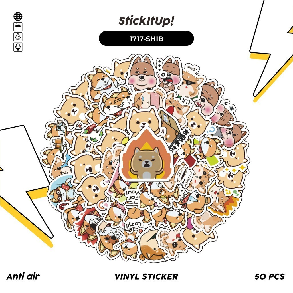 

COD✨ 100 Pcs Stiker Pack Shiba Inu & Corgi Series 01 Lucu Aesthetic Vynil Waterproof untuk Freebies Sticker Buku Journal Casing HP Laptop