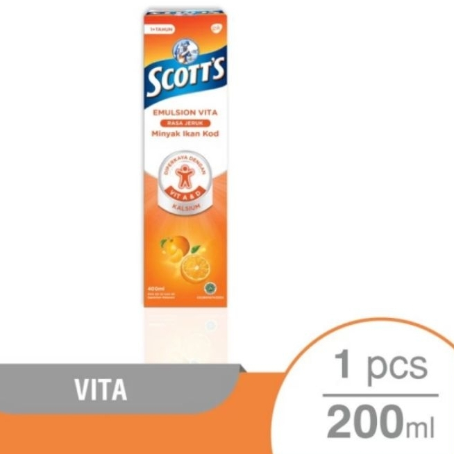 Scotts / Scott / scott's Emulsion jeruk Vitamin Kecerdasan Otak 200ml