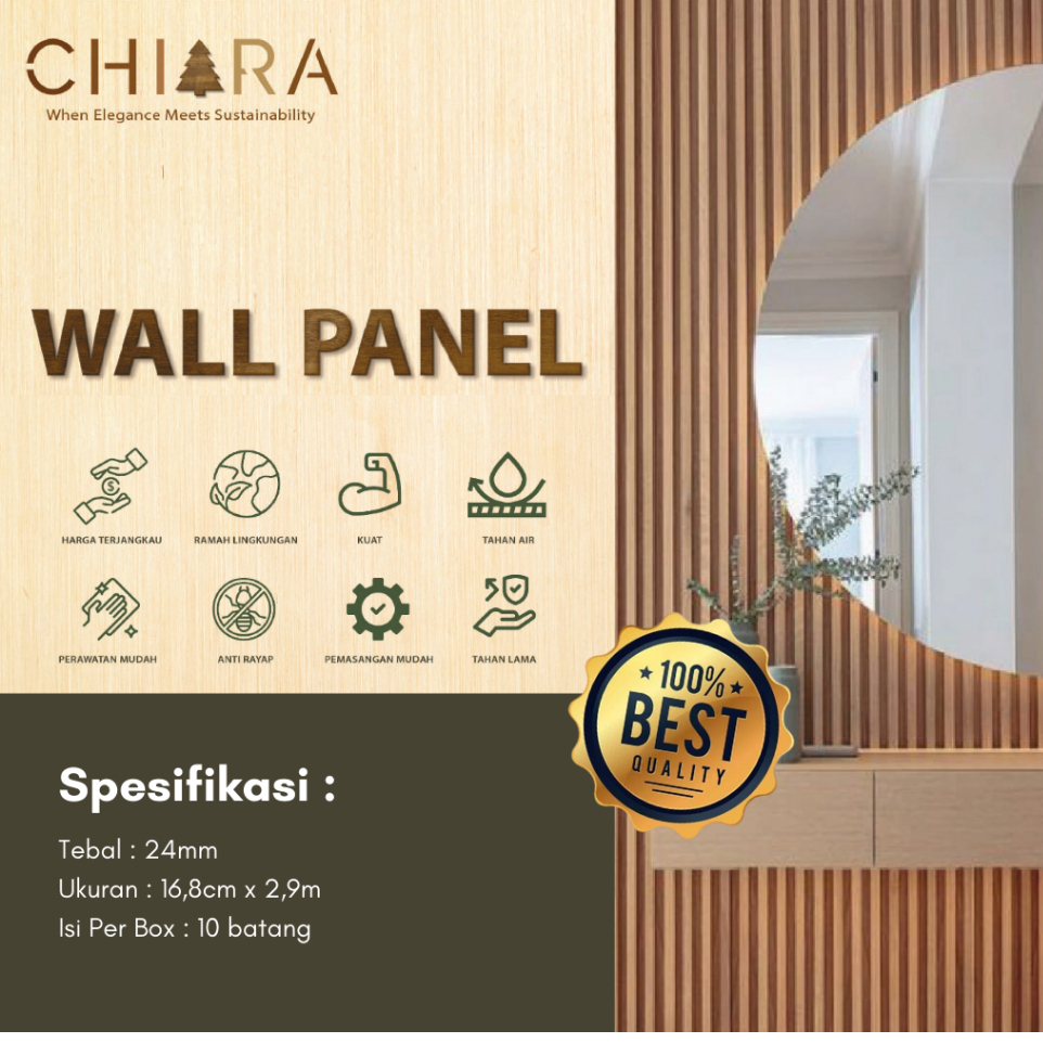 WPC WALLPANEL DINDING / WALL PANEL WPC CHIARA PANJANG 2,9M