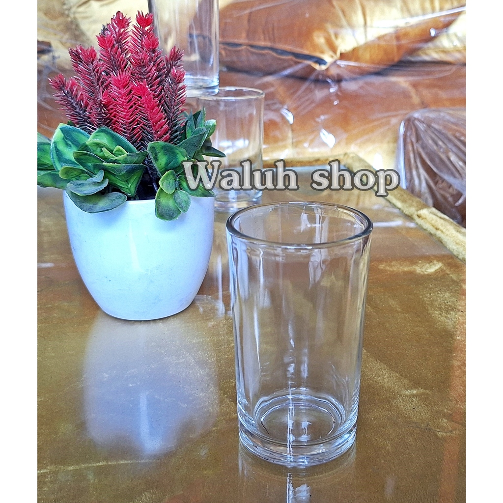 Gelas Kaca Bening Gelas Entopa Polos  isi 6 pcs