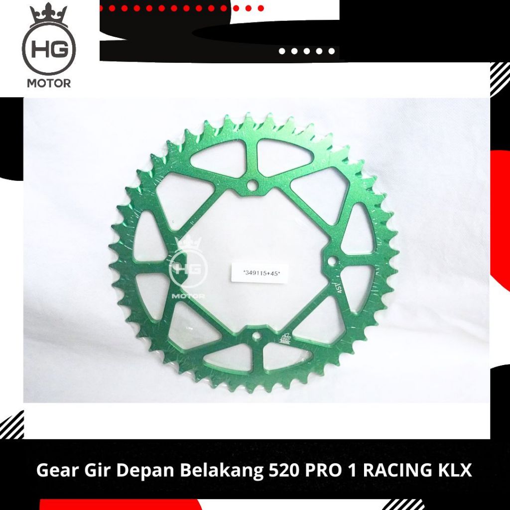 Gear Gir Depan Belakang 520 PRO 1 RACING KLX 150 45T 13T GIR KLX 520-45T 520-13T