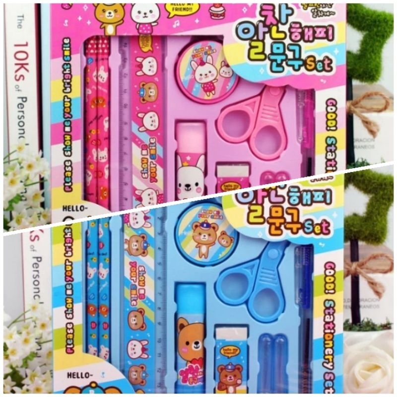 

Paket alat tulis set 8 in 1 stationery set study set anak karakter set alat tulis anak TK