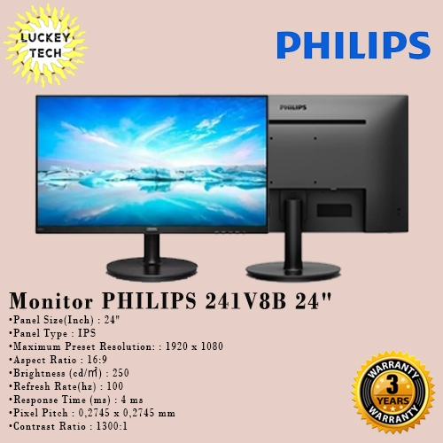 Monitor LED PHILIPS 241V8B 24"