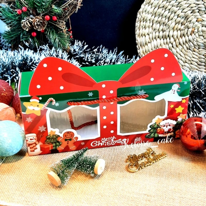 

( ISI 2 BOX / @ 9.500 ) BOX/DUS KUE CHRISTMAS/NATAL UKR 27,5 cm x 9 cm x 11,5 cm
