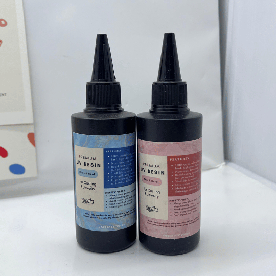 

Premium Resin UV - 100 gram Crystal Clear Resin | UV Resin Thin Thick Hard | QREATESTUDIOS