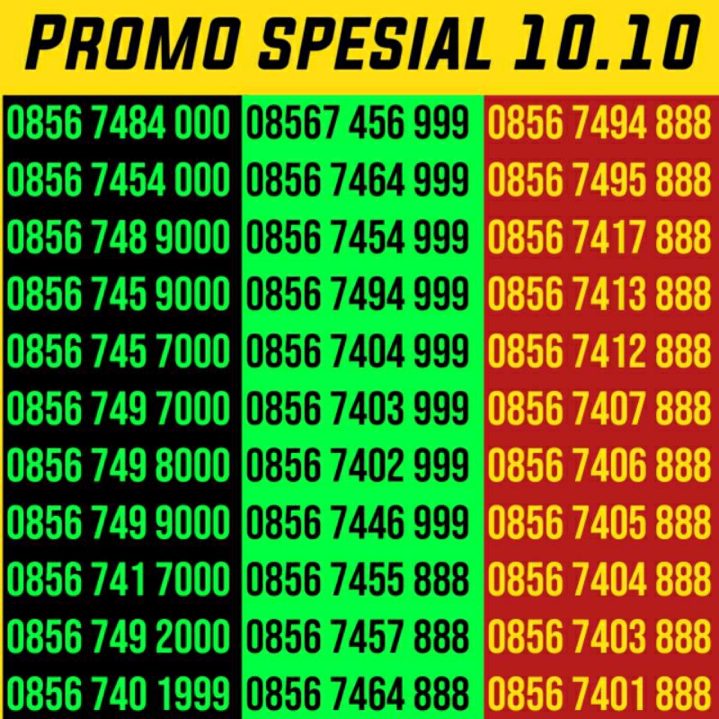 Kartu perdana Indosat 11 Digit rapi 111 222 333 444 555 666