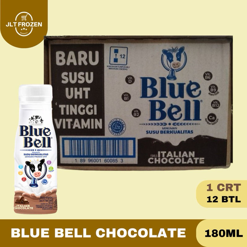 

Blue Bell Chocolate Milk / Susu UHT Coklat / Susu Coklat Botol - DUS isi 12 x 180ml