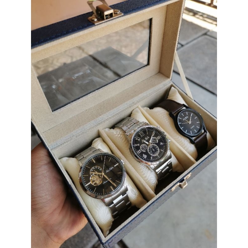 Jam Tangan Pria Dress ALBA Open Hearts A9A001X1 Automatic Manual Winding Murah- RARE