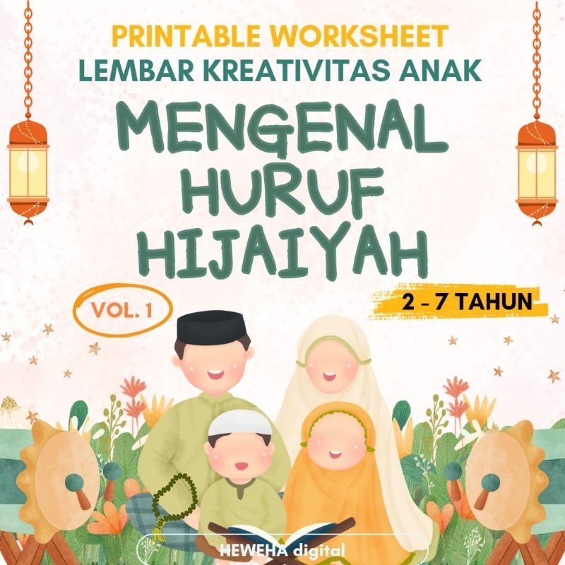 PRINTABLE WORKSHEET Lembar Kerja - Seri Mengenal Huruf Hijaiyah - Produk Digital HIGH QUALITY PDF PR
