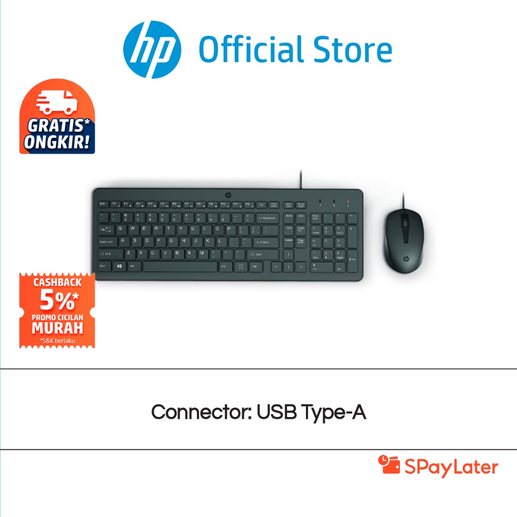 Mouse Wired and Keyboard HP 150 Windows 11 Windows 10 42.59 x 14.61 x 2.68 cm (keyboard) 10.34 x 6.1