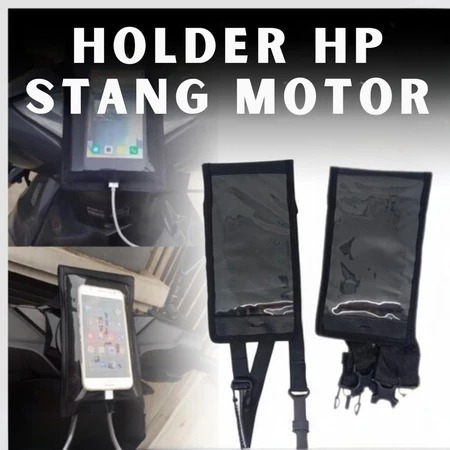 Holder Hp Motor Kain Kulit Tas Cover Pelindung Handphone Stang Setang Sepeda Motor Pengaman Ponsel O