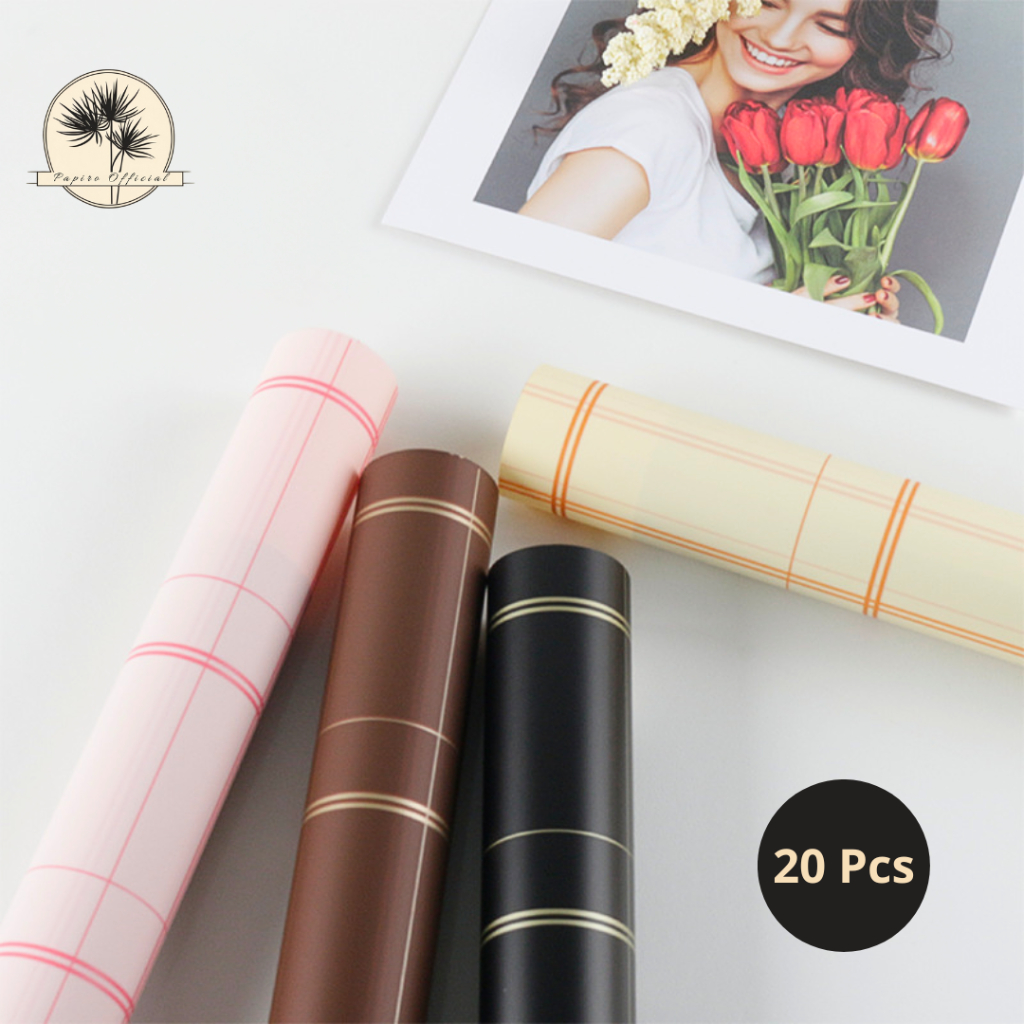 

20 Pcs Papiro Kertas Buket Bunga Cellophane Flower Wrapping Paper Motif Kotak