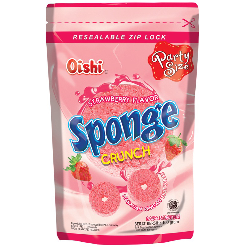 

Sponge Crunch Rasa Stroberi 100gr