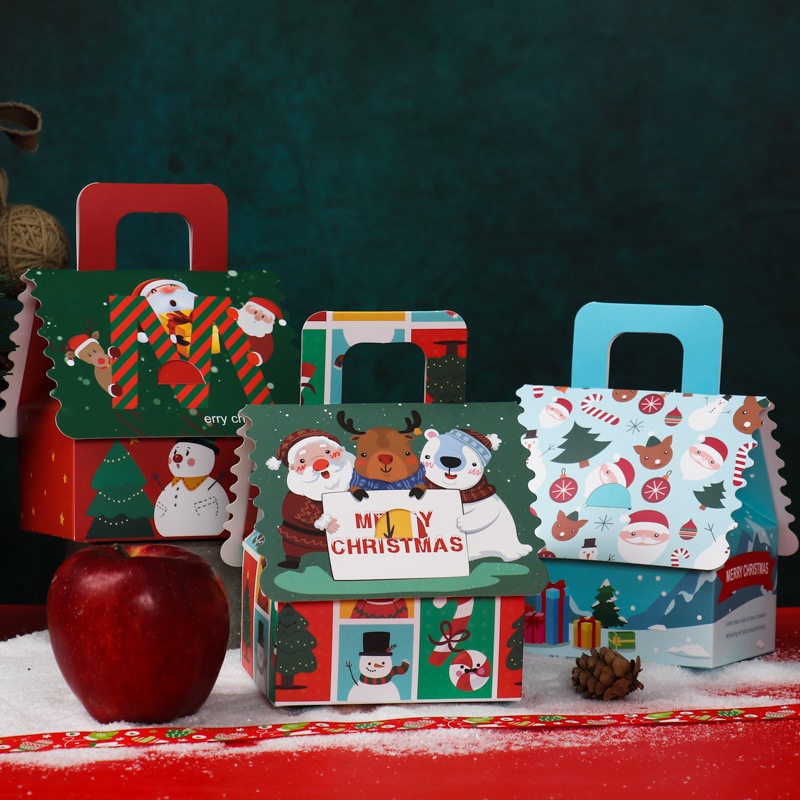 

[BOX KARTON RUMAH TENTENG CHRISTMAS] Box Dus Kotak Karton Packaging Kue Snack Cookies Roti Goodie Bag Hampers Natal / X-Mas Christmas Box Gift / Kotak kue Natal