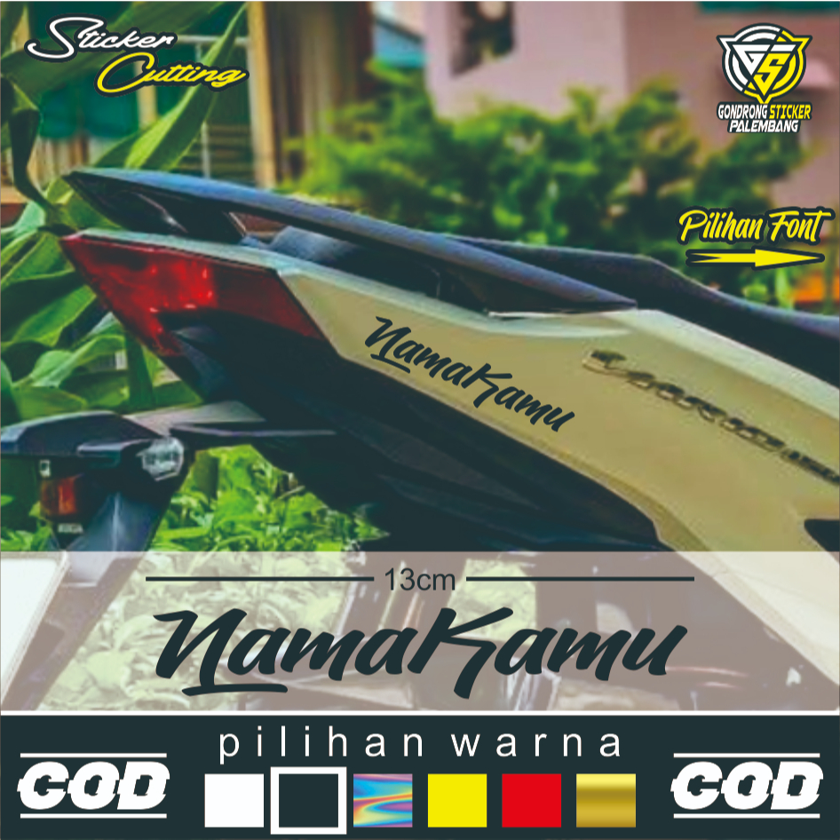 

Sticker Custom Nama Reflektif (menyala) - Stiker Cutting Custom Nama