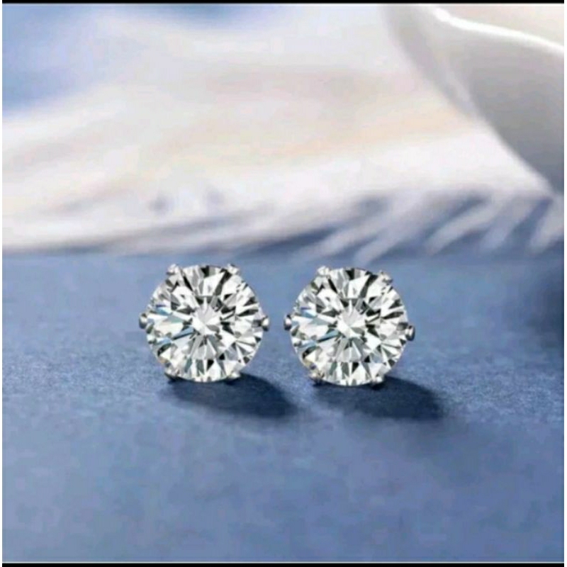 Anting tusuk branded motif berlian lapis emas/perak(harga termurah)