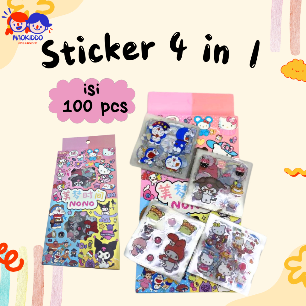

Sticker Momo Sanrio Sticker Waterproof anak lucu mix