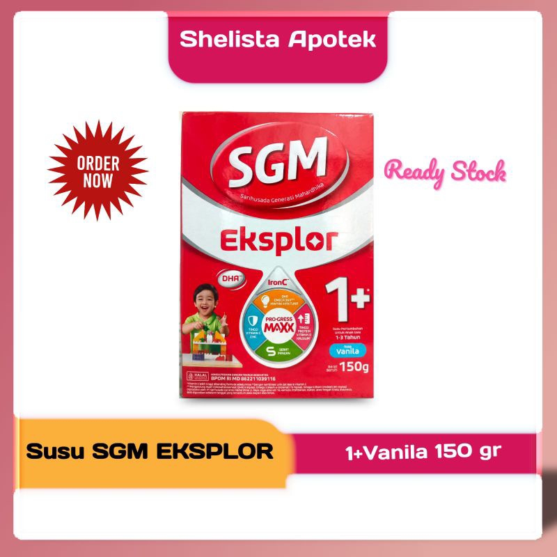 Susu SGM EKSPLOR 1+ RASA VANILA 150 gram / Susu Formula Bubuk 1-3 Tahun