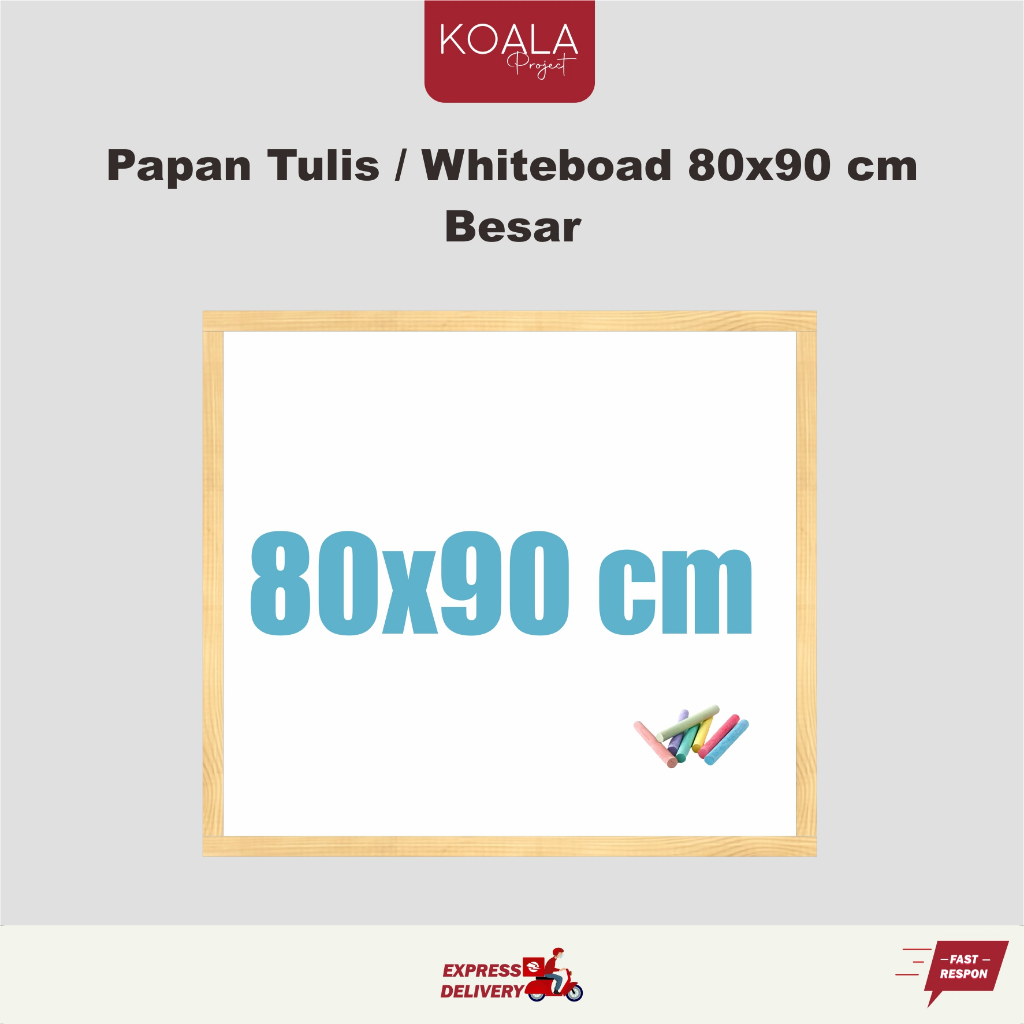 

WHITEBOARD FRAME KAYU PAPAN TULIS PUTIH 80x90 CM - KOALA PROJECT