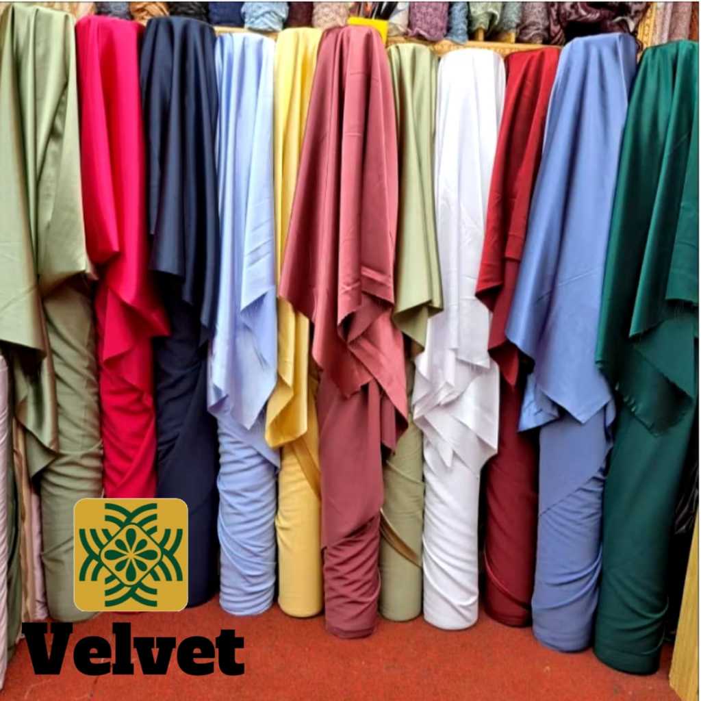 Kain Satin Velvet Bahan Meteran Premium Furing Kebaya Bahan Satin Halus Kebaya Wisuda Payet Murah