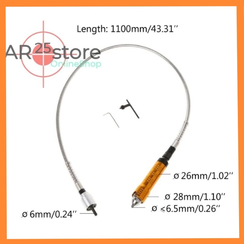 kepala bor handpiece 6mm dan kabel fleksibel untuk mata bor tuner Cuner kikir ukir dll