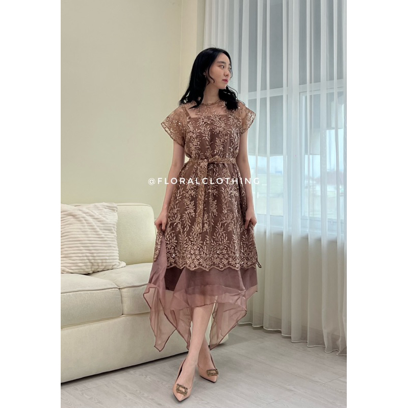 Ay00 F351 Dress wanita kondangan bridesmaid pesta mewah bahan premium