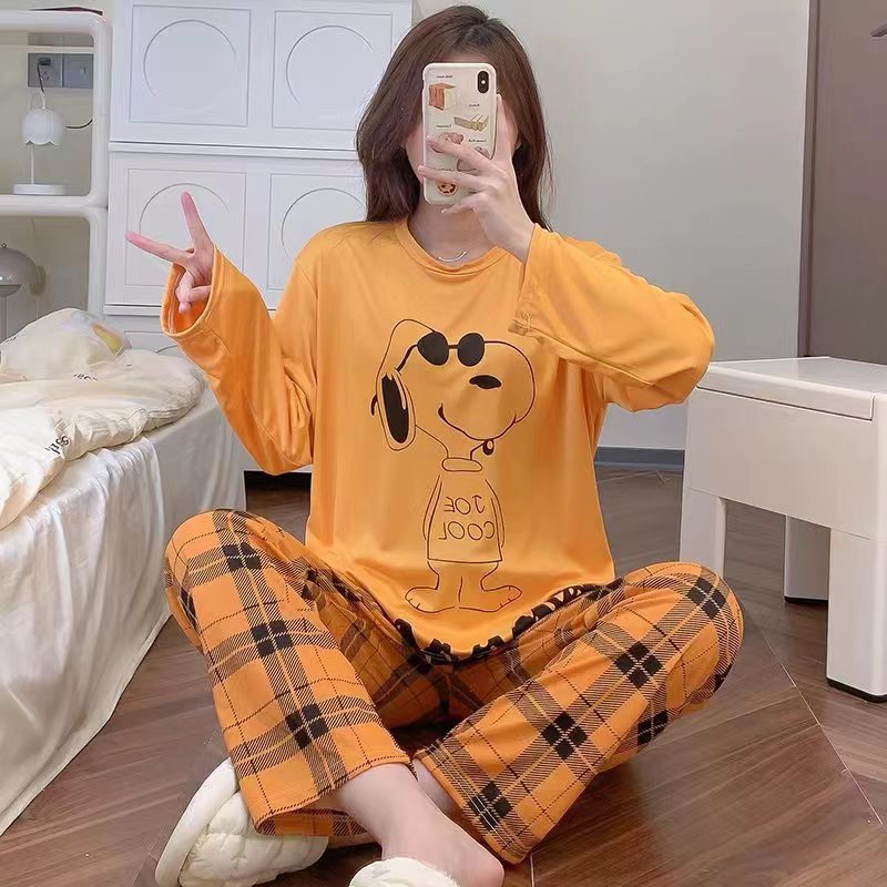 Piyama Import Korea PIK | K524 SnowpyOrange (CX2) Baju Tidur Import Set | Piyama Import Set | Baju T