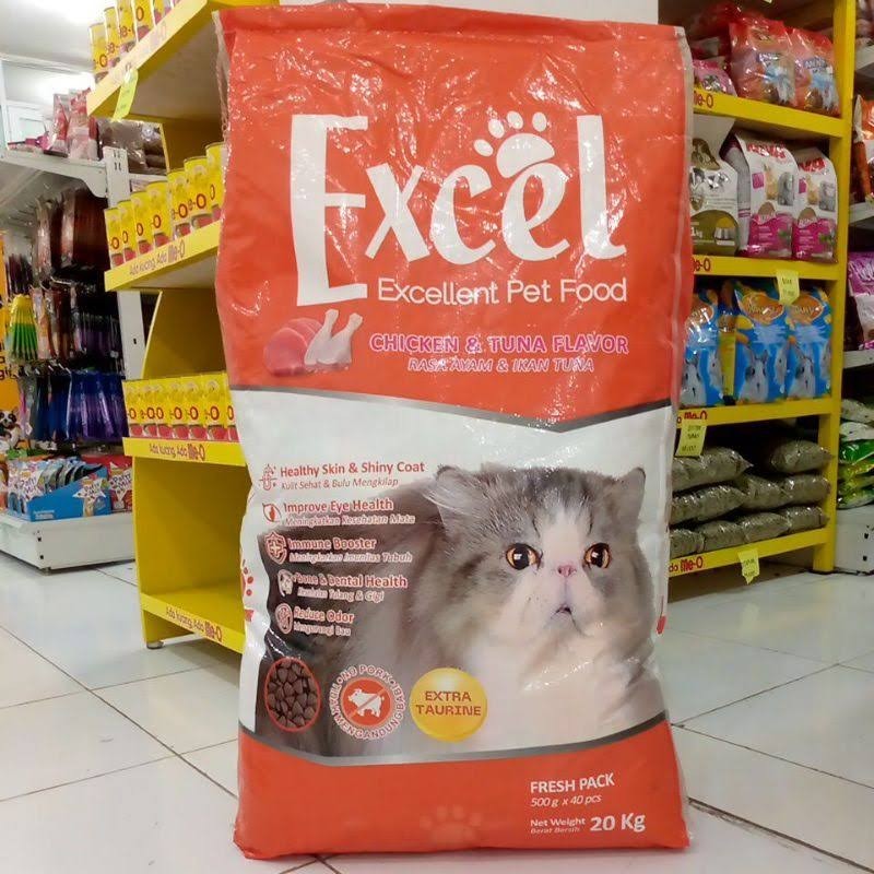 Makanan Kucing Excel Ayam Tuna Kibble Segitiga 20kg GOJEK - GRAB EXCEL 20 KG SEGITIGA