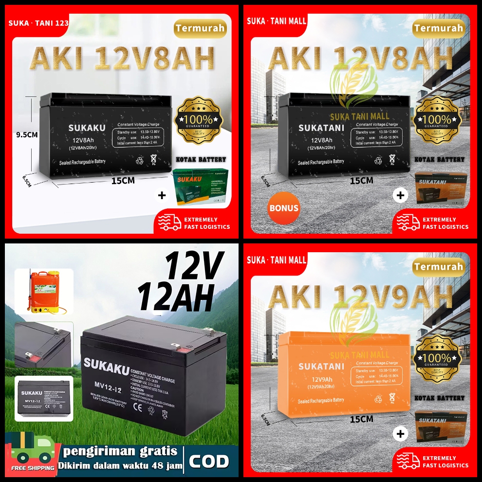 BATTERY/AKI SPRAYER VARIASI 12V 8AH/9AH/10AH(BERGARANSI - AKI ACCU UPS BATERAI SPRAYER ELEKTRIK 12V