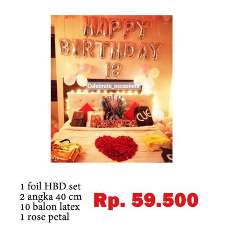PAKET DEKORASI - ULANG TAHUN  pacar | kado untuk pacar | kado ONE STOP PARTY ultah romantis | kado H