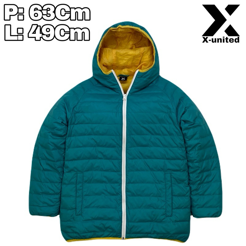 J62 Jaket Bulang Ultralight Outdoor X United Hijau  Bulu Angsa Musim Dingin Hiking Pendaki Gunung