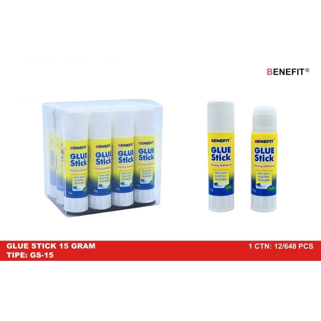 

[1 Pcs] Lem Glue Stick Benefit 8gr 15gr / Lem Stik Batang Kertas Benefit 8gr 15gr