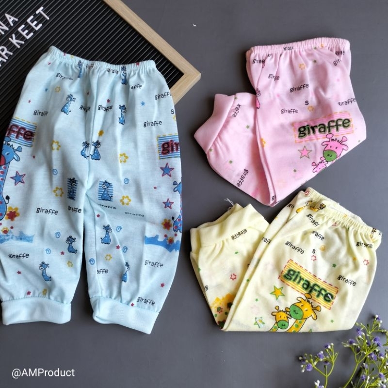 celana panjang harian bayi laki perempuan murah motif giraffe
