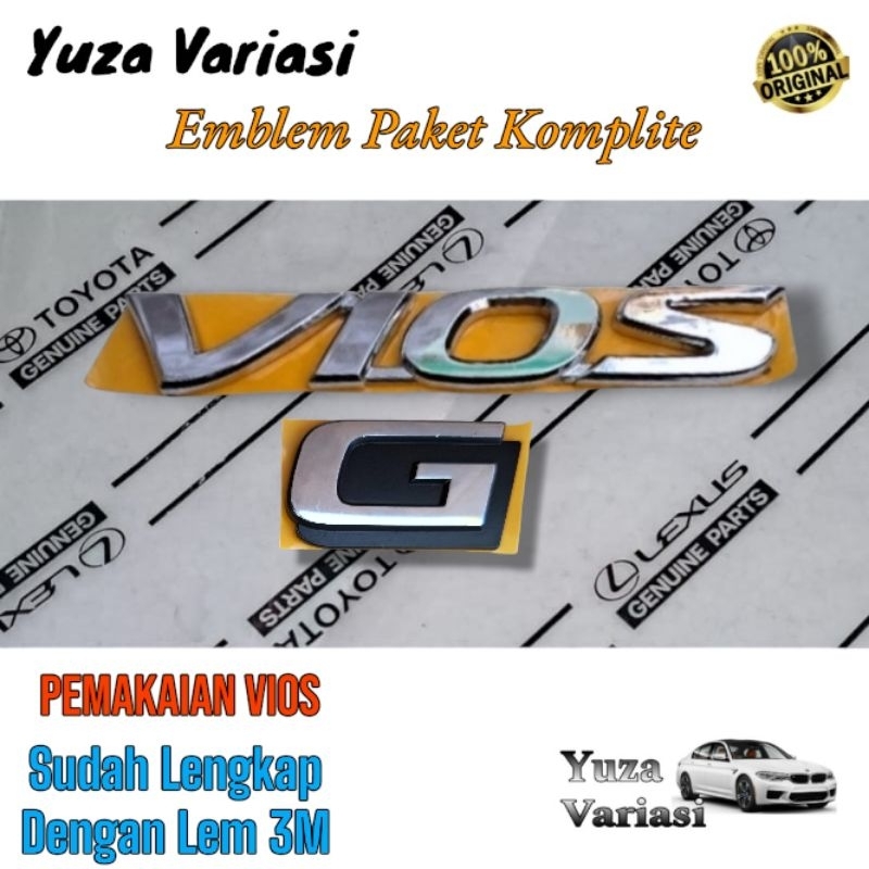 EMBLEM TULISAN VIOS TIPE G CHROME ORIGINAL TOYOTA VIOS // EMBLEM TULISAN VIOS TIPE G ORIGINAL CHROME