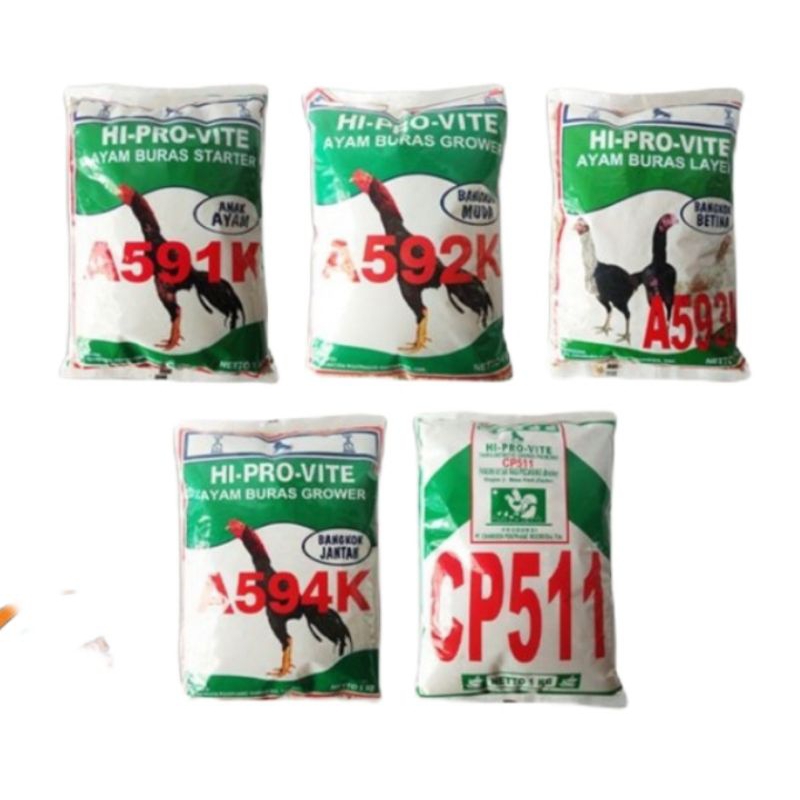 HI PRO VITE CP511 591K 592K 594K PAKAN AYAM 1KG