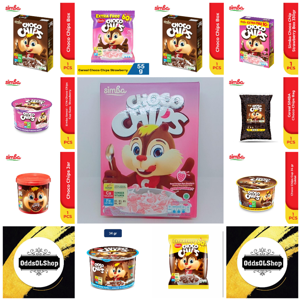 

Simba Choco Chips Sereal Cokelat / Stroberi