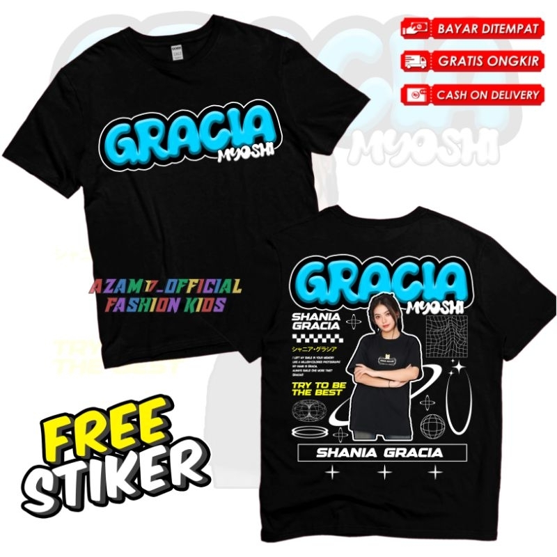(FREE STIKER) KAOS ANAK BAJU ANAK JKT 48 OSHI GRACIA / KAOS TSHIRT ANAK GRACIA MEMBER JKT 48 KAOS AN