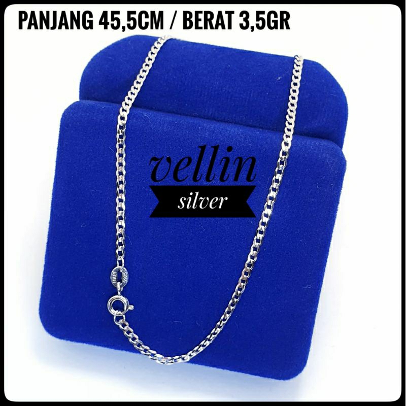Kalung Perak 925 Asli / Kalung Sisik Polos Kecil Silver 925 Lapis Emas Putih