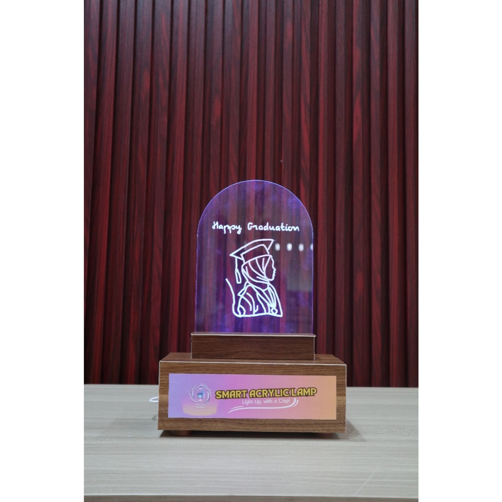 Smart Acrylic Lamp "Light Up with a Clap" || Lampu akrilik dengan sensor tepuk tangan Tema Wisuda uk