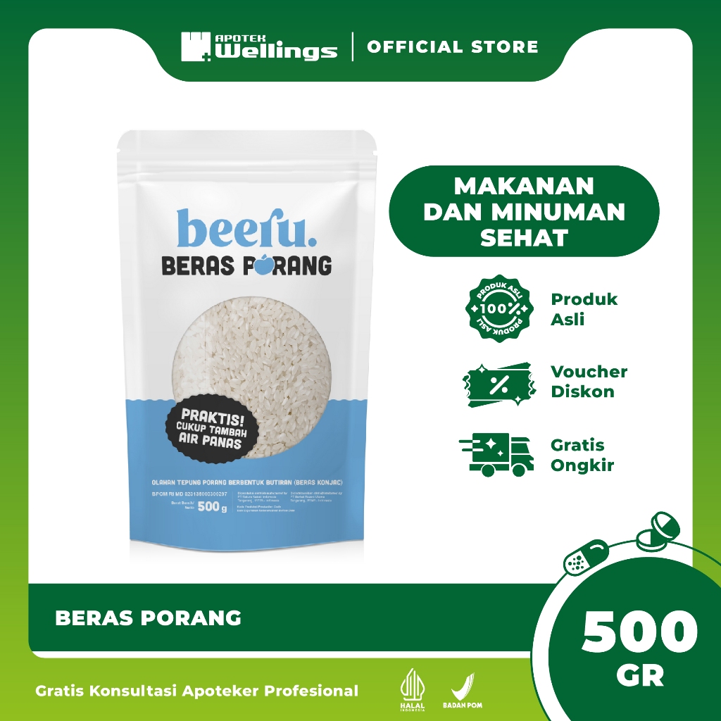 

Beeru Beras Porang 500gr Pouch