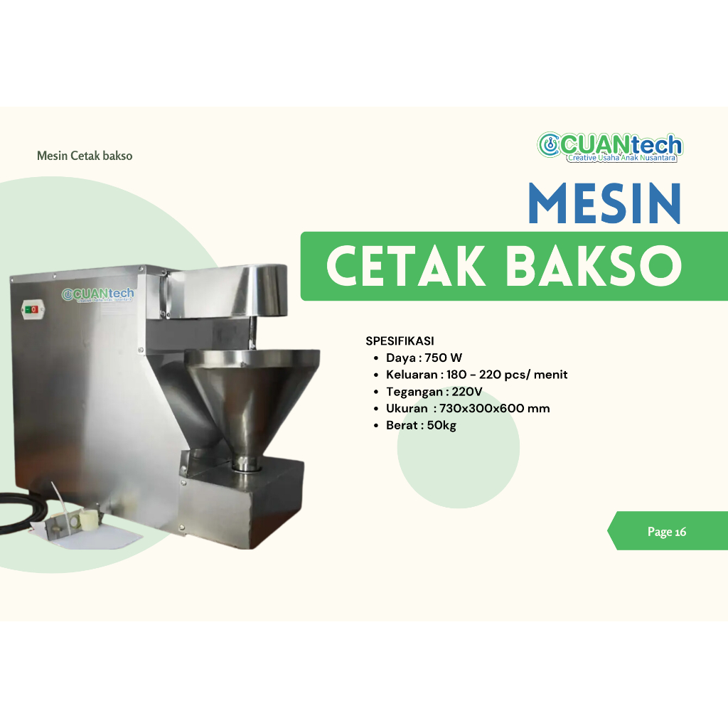 Mesin Pencetak Bakso Otomatis + Palet