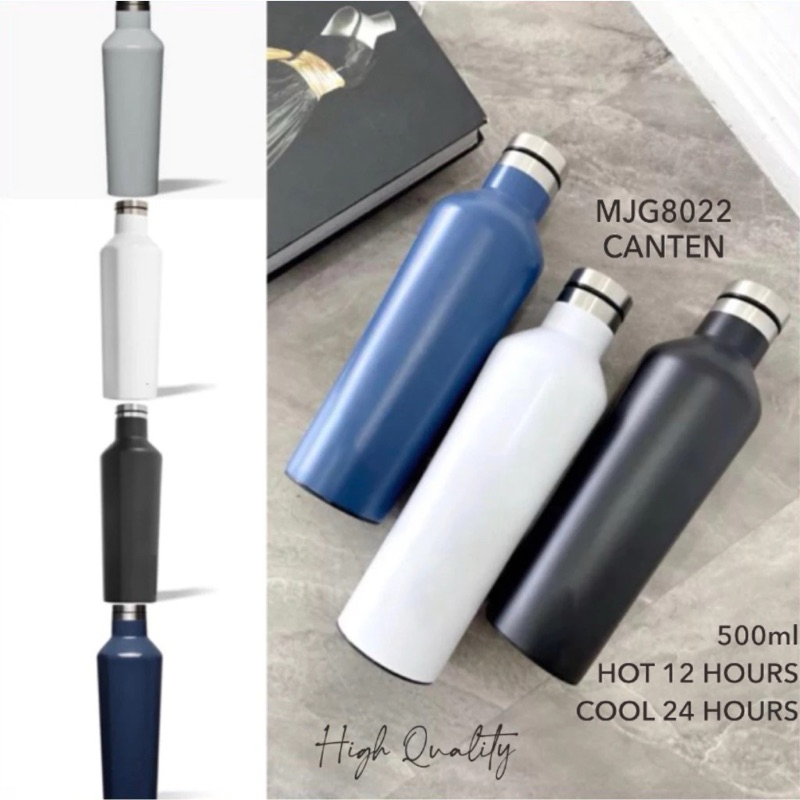 Tumbler CANTEN Termos Premium Stainless Steel 4 Sisi Datar 500ml corkcicle premium - mj tumbler offi