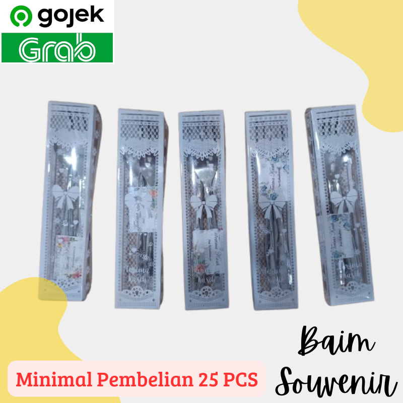 Souvenir Pernikahan Sendok Garpu Stainles Kemasan Mika HARGA SATUAN